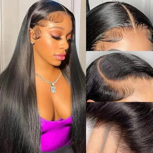 Straight Lace Front Wigs Human Hair Pre Plucked 22 Inch 180% Density Straight